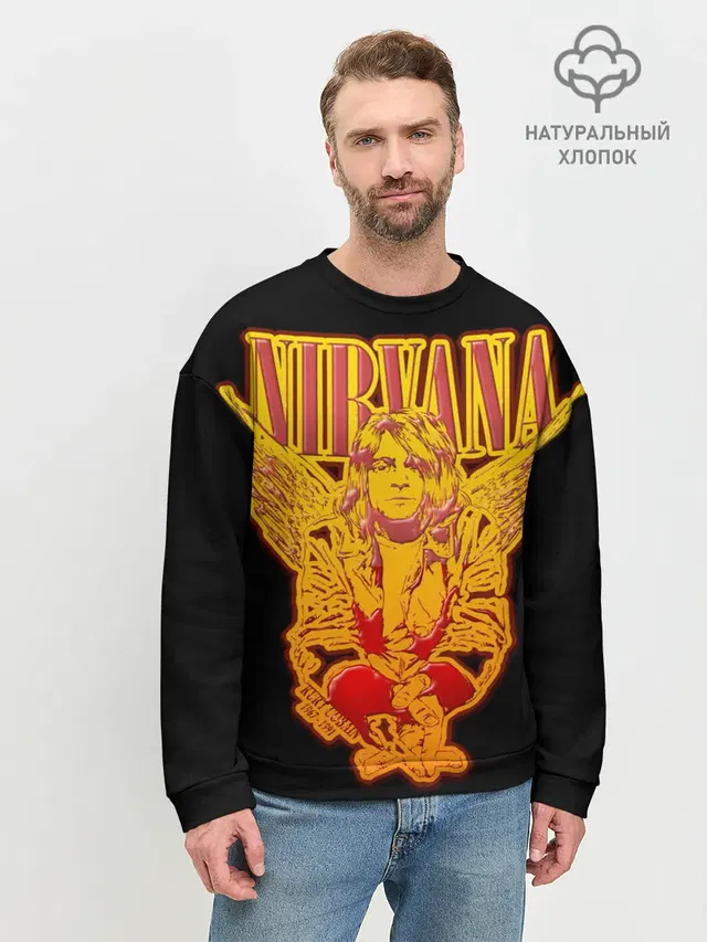 Мужской свитшот базовый с принтом «Nirvana»