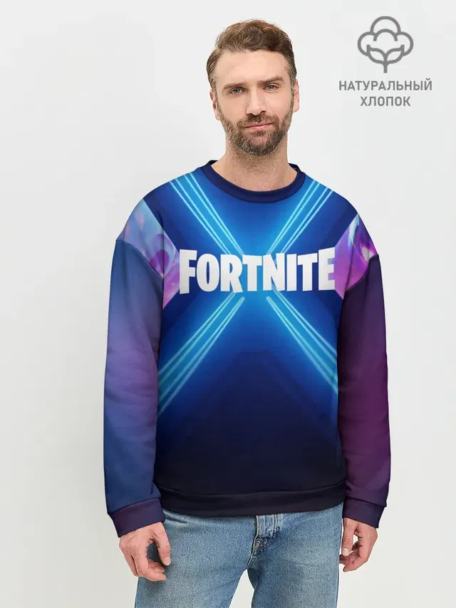 Мужской свитшот базовый с принтом «Фортнайт — FORTNITE X»