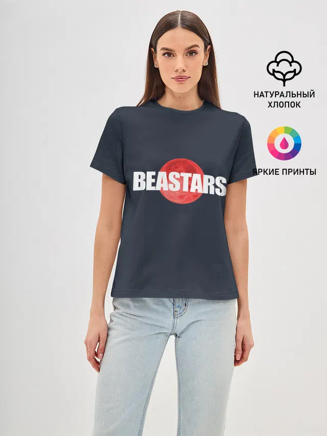 Женская базовая футболка с принтом «Beastars — Red moon»