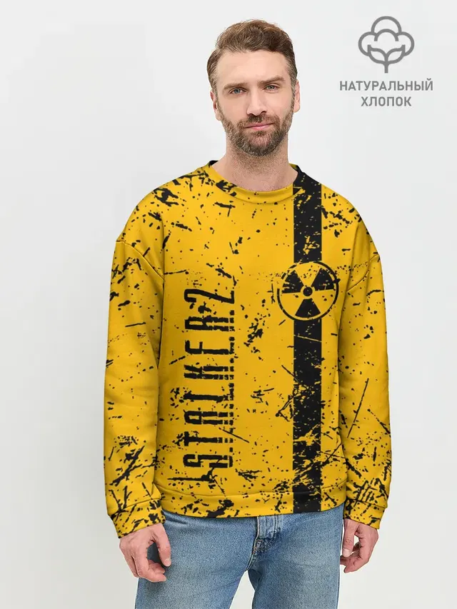 Мужской свитшот базовый с принтом «Stalker — STALKER 2»