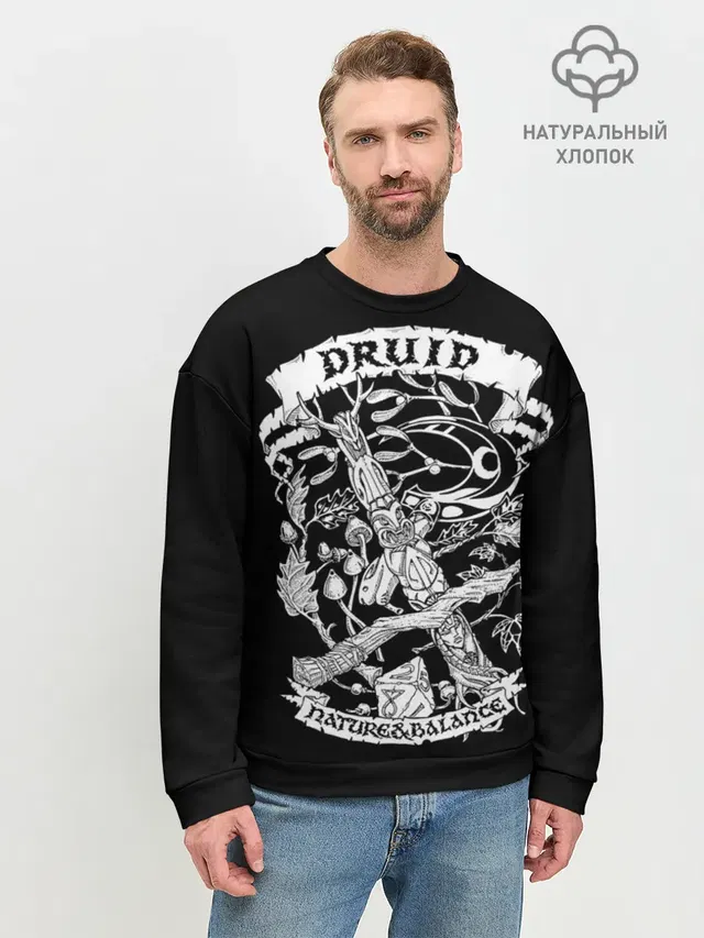 Мужской свитшот базовый с принтом «Druid»