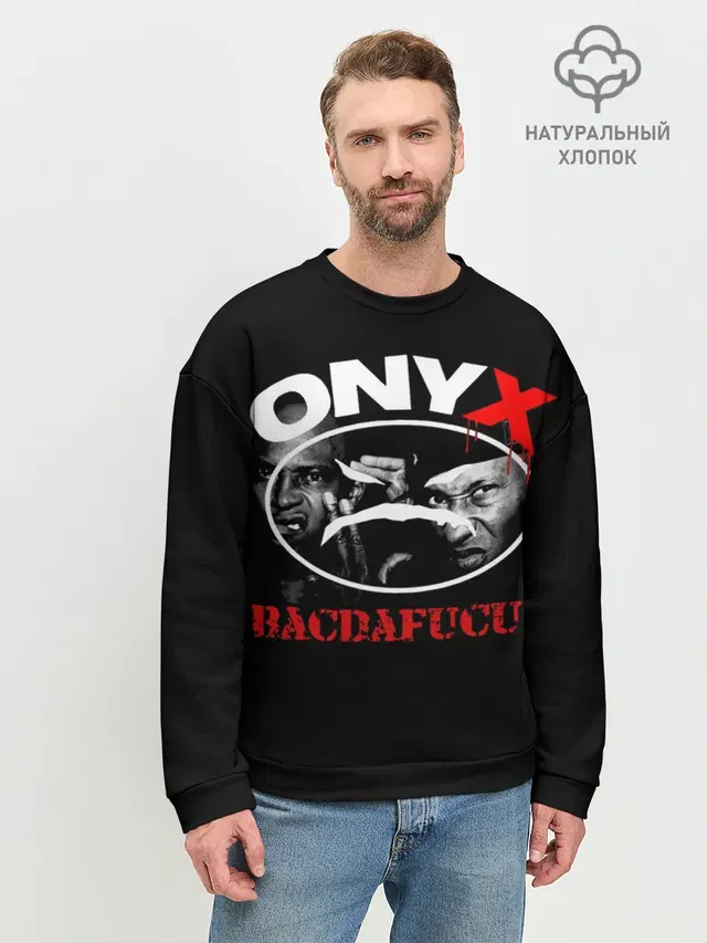 Мужской свитшот базовый с принтом «Onyx»