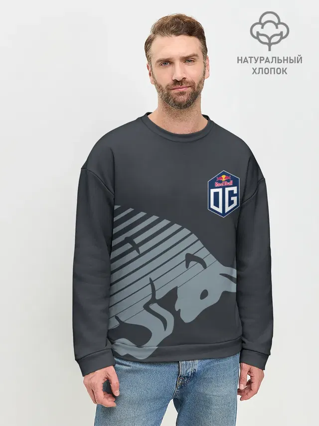 Мужской свитшот базовый с принтом «Dota2 — OG»