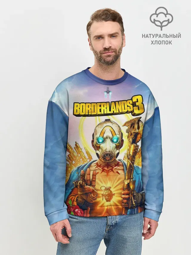 Мужской свитшот базовый с принтом «Разные игры — BORDERLANDS 3»