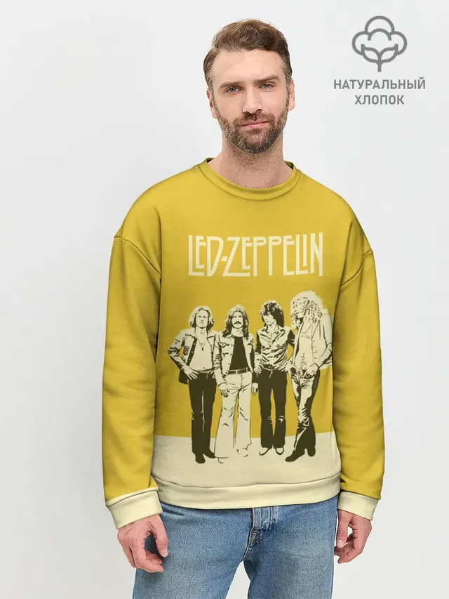 Мужской свитшот базовый с принтом «Led Zeppelin»