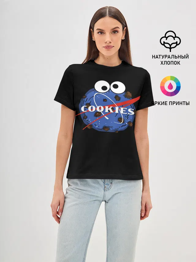 Женская базовая футболка с принтом «Cookies»