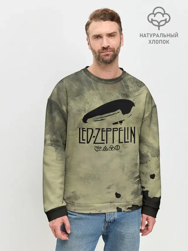 Мужской свитшот базовый с принтом «Led Zeppelin»