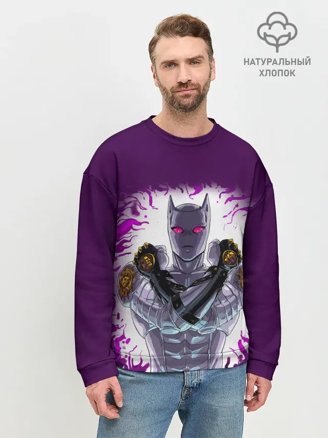 Мужской свитшот базовый с принтом «ДжоДжо — JJBA Killer Queen»