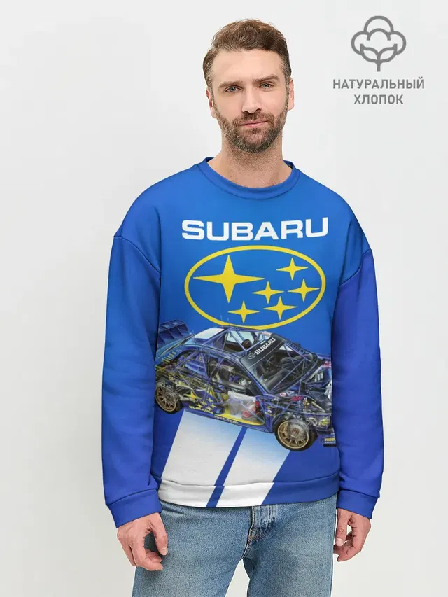 Мужской свитшот базовый с принтом «Subaru»