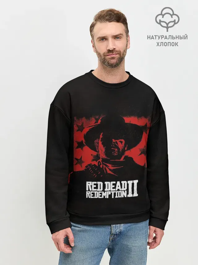 Мужской свитшот базовый с принтом «Red Dead Redemption»