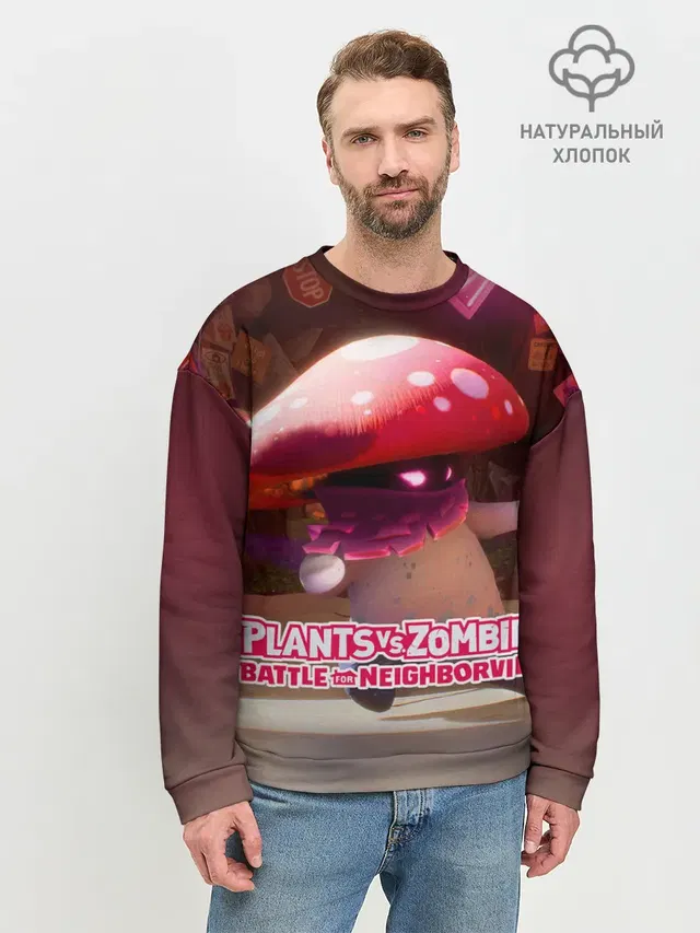 Мужской свитшот базовый с принтом «Plants vs. Zombies — Battle For Neighborville»