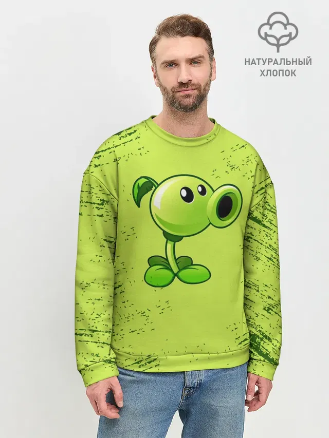 Мужской свитшот базовый с принтом «Plants vs. Zombies»
