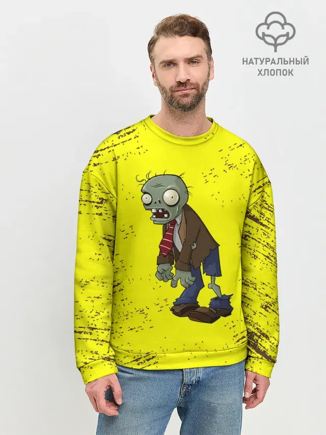 Мужской свитшот базовый с принтом «Zombie»