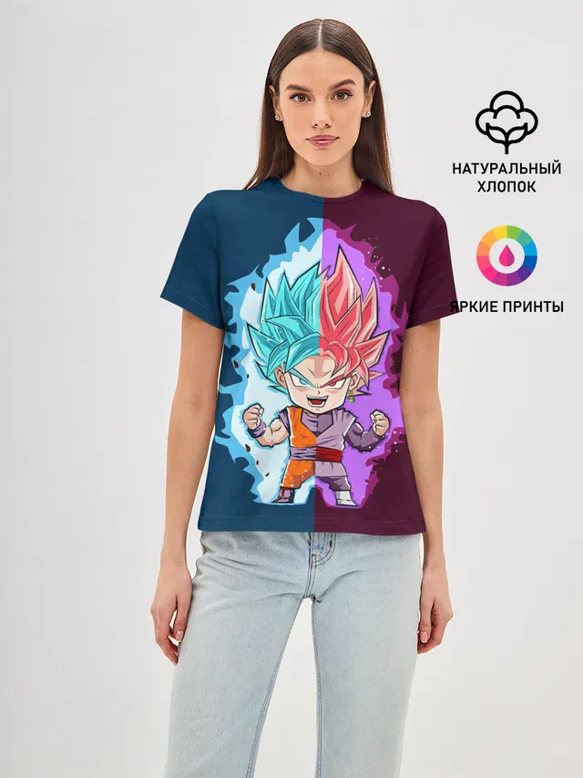 Женская базовая футболка с принтом «Vegeta power»
