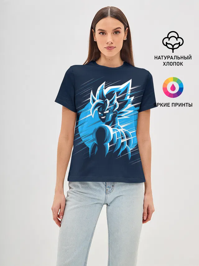Женская базовая футболка с принтом «Dragon Ball Z Art»