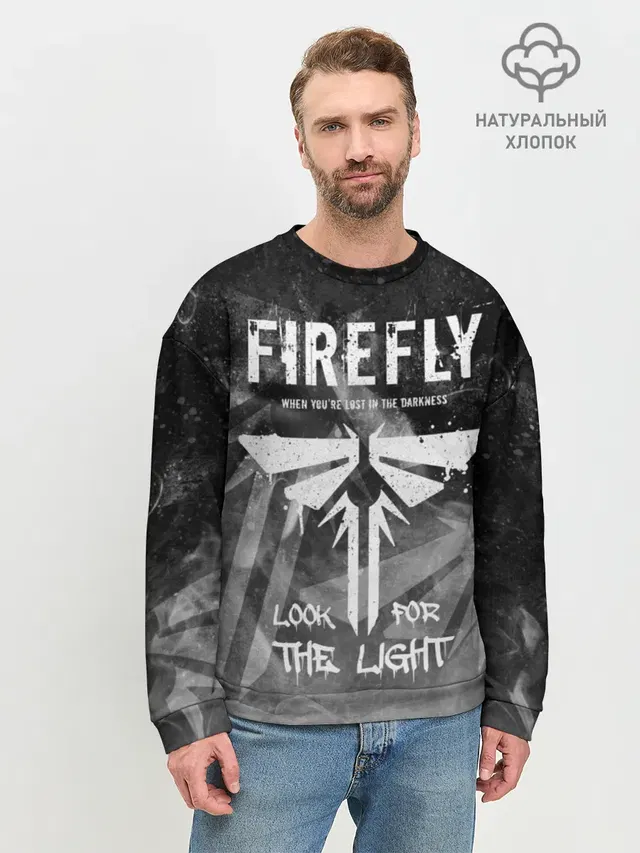 Мужской свитшот базовый с принтом «Look for the light»