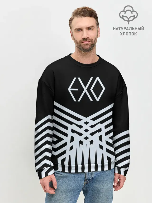 Мужской свитшот базовый с принтом «Exo»