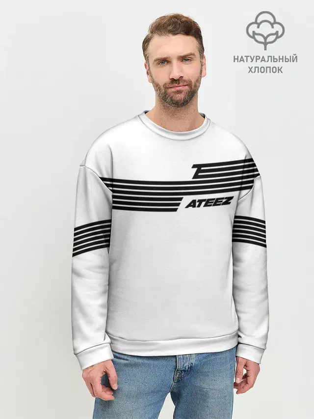 Мужской свитшот базовый с принтом «Ateez»