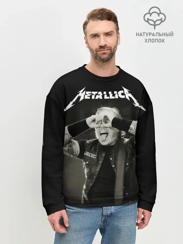 Мужской свитшот базовый с принтом «Metallica»