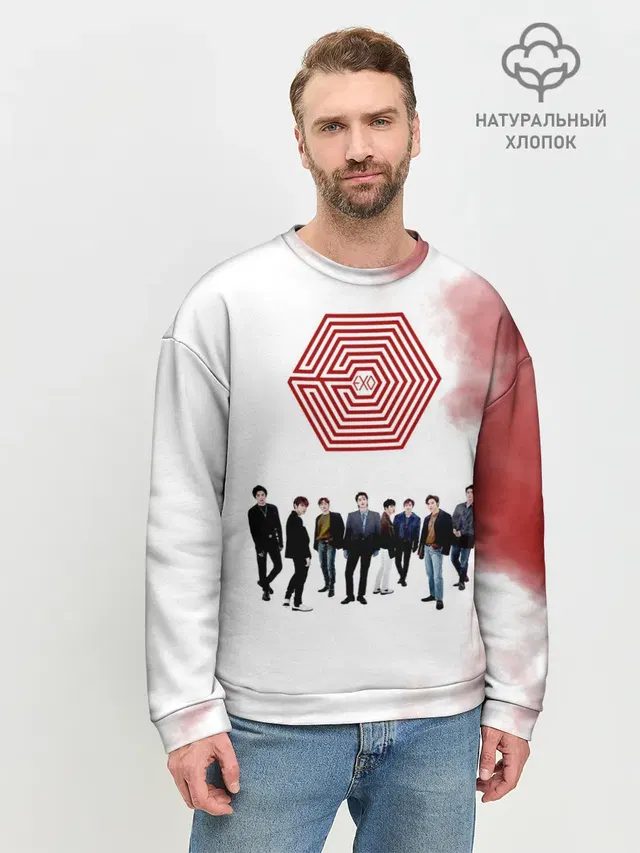 Мужской свитшот базовый с принтом «Exo»