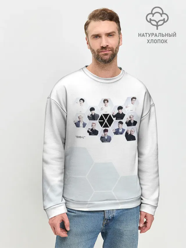 Мужской свитшот базовый с принтом «Exo»