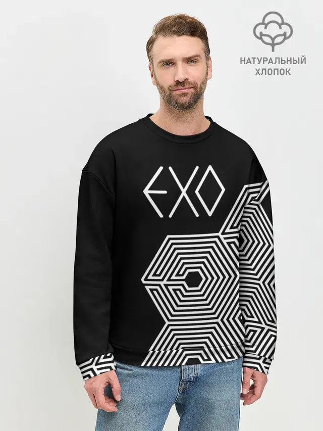 Мужской свитшот базовый с принтом «Exo»