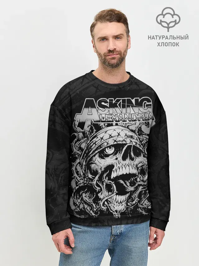 Мужской свитшот базовый с принтом «Asking Alexandria»