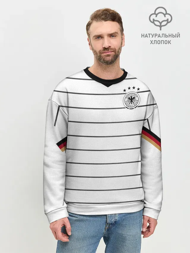 Мужской свитшот базовый с принтом «Сборная Германии — Germany home 2020 EURO»