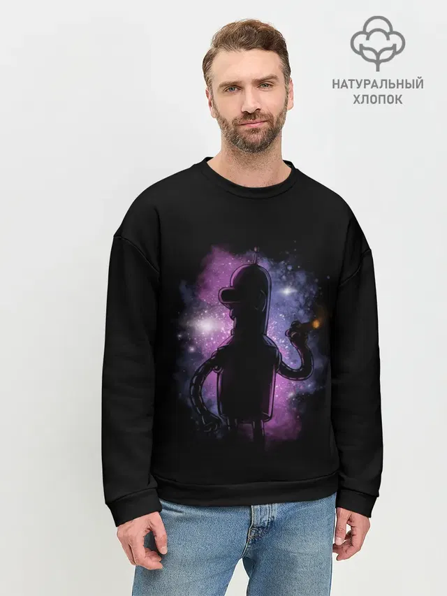 Мужской свитшот базовый с принтом «Futurama. Bender»