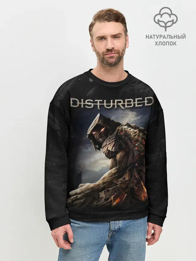 Мужской свитшот базовый с принтом «Disturbed»