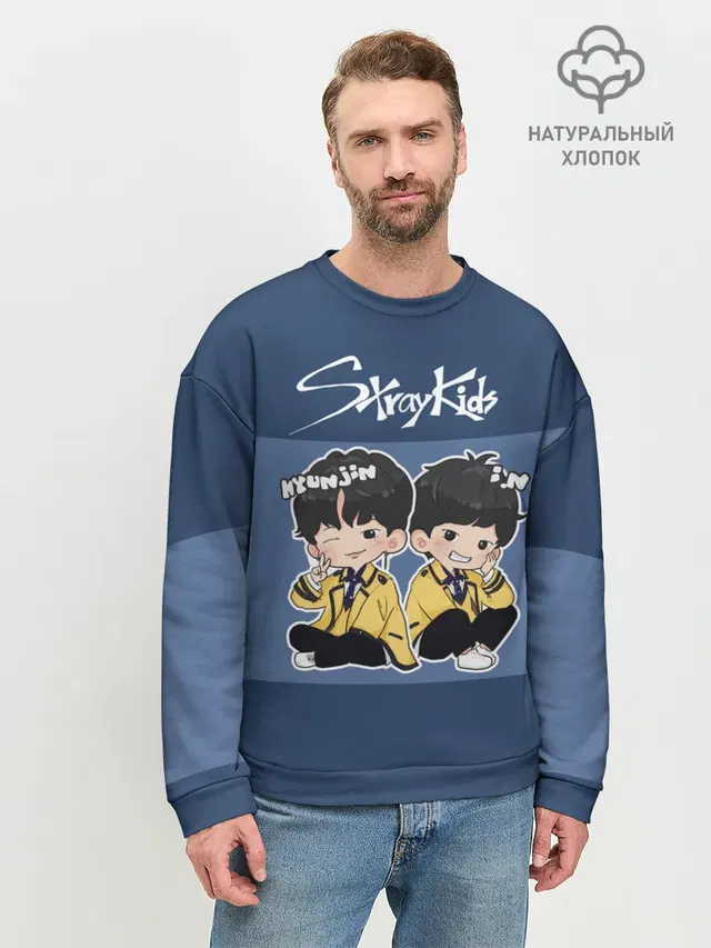 Мужской свитшот базовый с принтом «Stray Kids»