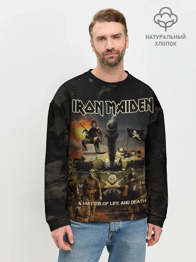 Мужской свитшот базовый с принтом «Iron Maiden»