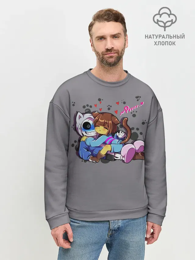 Мужской свитшот базовый с принтом «Undertale»
