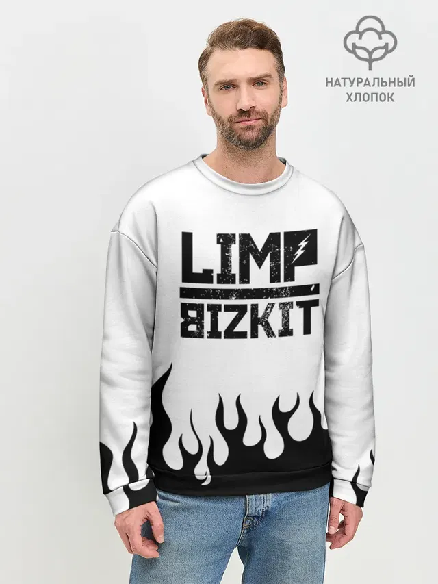 Мужской свитшот базовый с принтом «Flame»