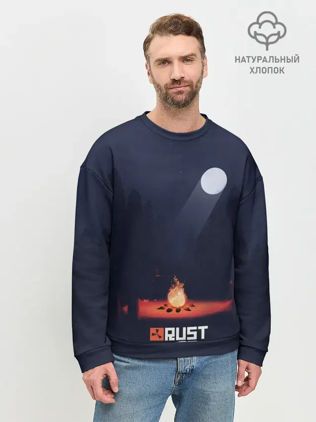 Мужской свитшот базовый с принтом «Rust»
