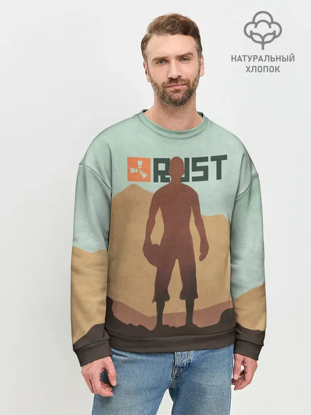 Мужской свитшот базовый с принтом «Rust»