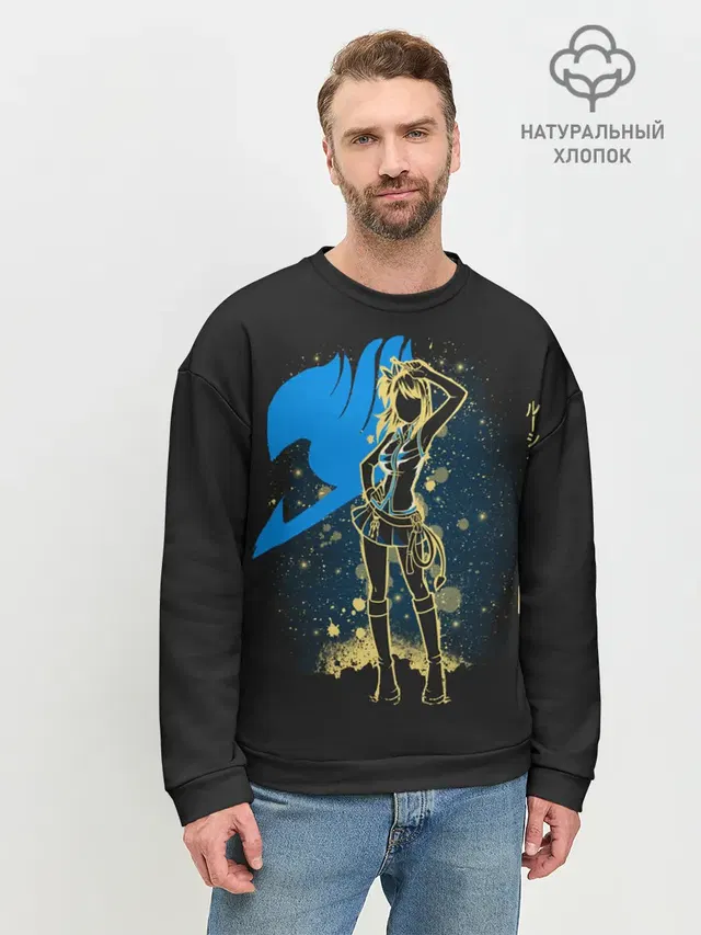 Мужской свитшот базовый с принтом «Хвост Феи — bedtime stories»