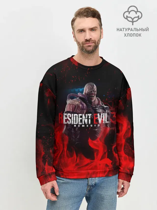 Мужской свитшот базовый с принтом «Resident Evil 3»