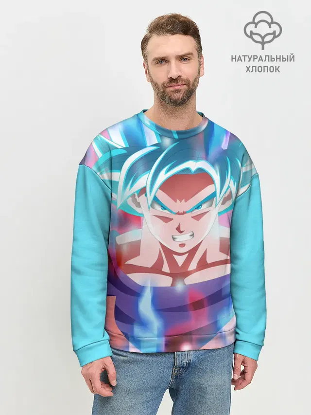 Мужской свитшот базовый с принтом «Dragon ball — Гоку»