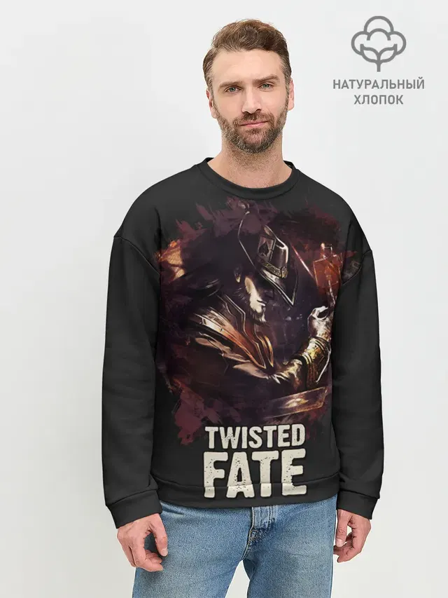 Мужской свитшот базовый с принтом «Twisted Fate»