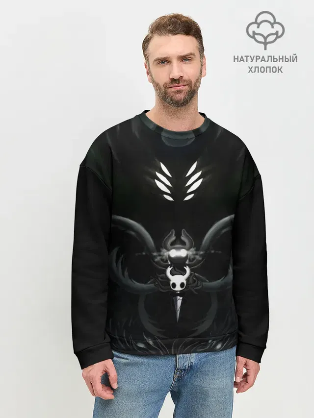 Мужской свитшот базовый с принтом «Hollow Knight»