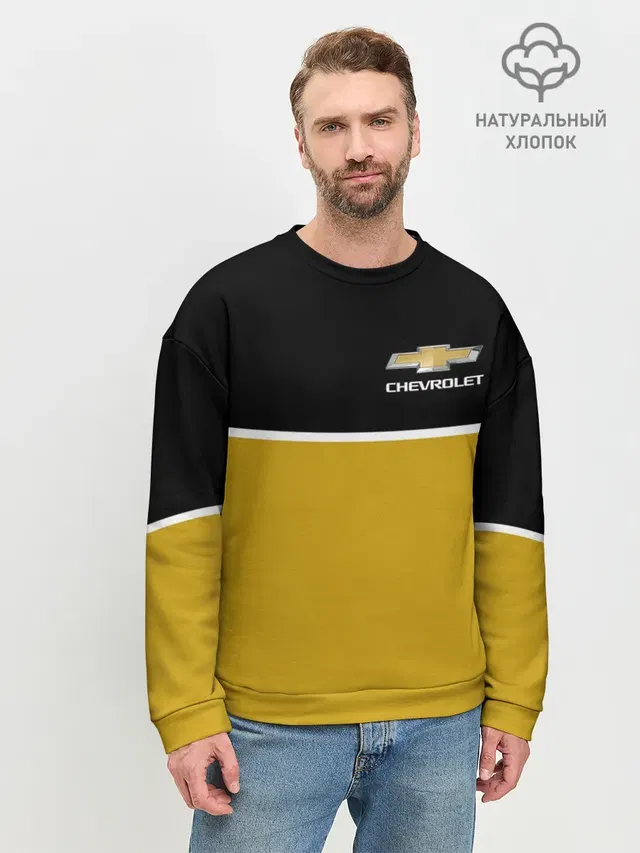 Мужской свитшот базовый с принтом «Chevrolet»