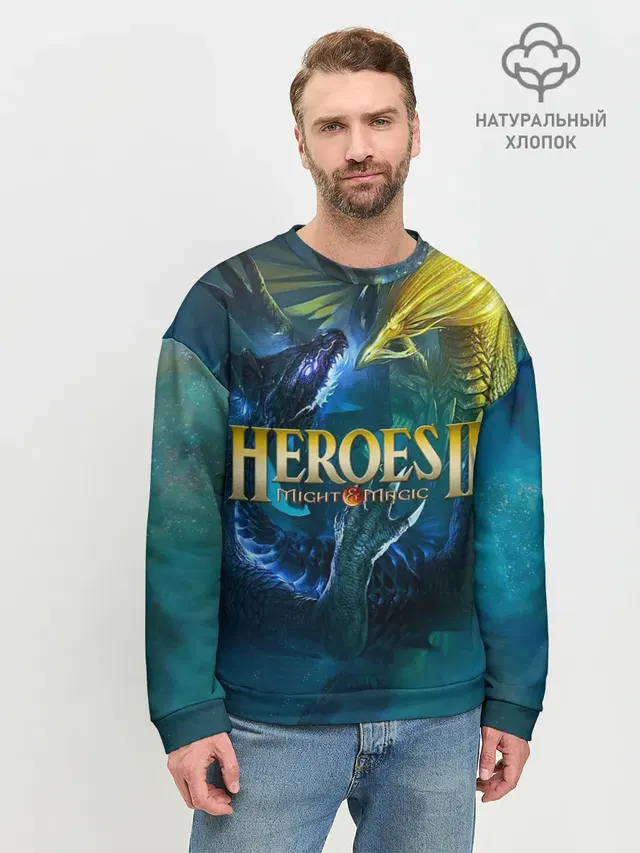 Мужской свитшот базовый с принтом «Heroes — Heroes of Might and Magic»