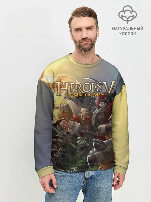 Мужской свитшот базовый с принтом «Heroes — Heroes of Might and Magic»