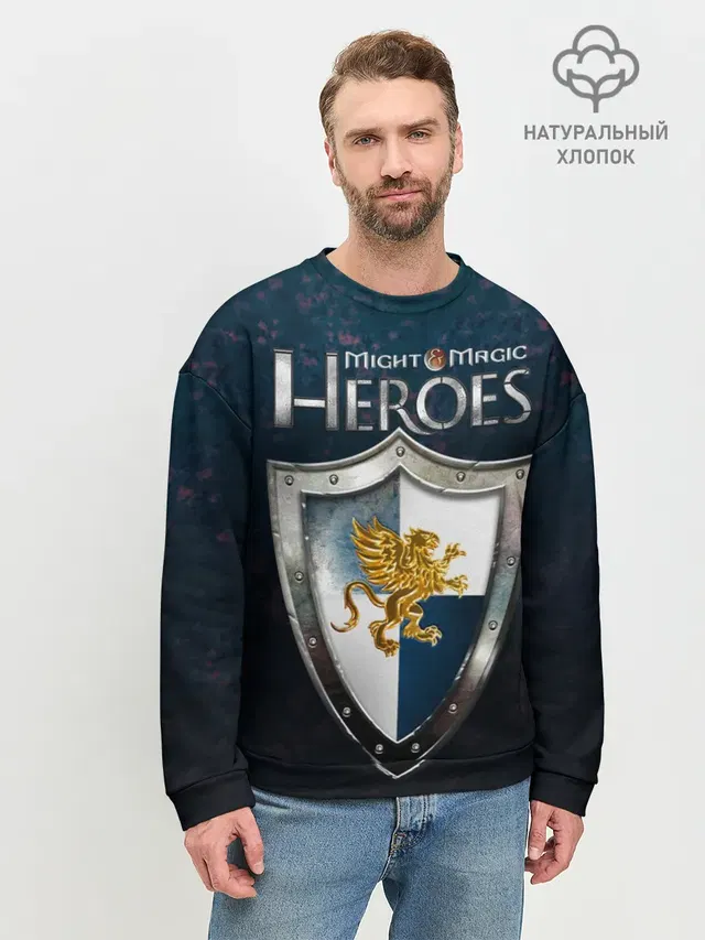 Мужской свитшот базовый с принтом «Heroes — Heroes of Might and Magic»