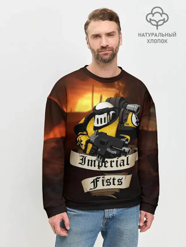Мужской свитшот базовый с принтом «Warhammer — Imperial Fists»