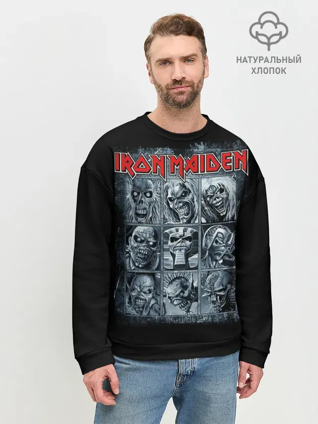 Мужской свитшот базовый с принтом «Iron Maiden»