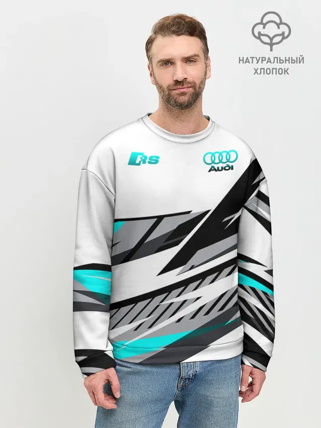 Мужской свитшот базовый с принтом «Audi — Audi RS»
