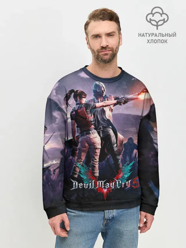 Мужской свитшот базовый с принтом «DMC art»