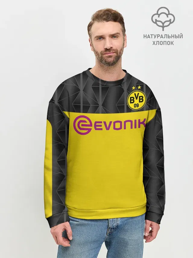 Мужской свитшот базовый с принтом «Borussia — Холанд home 19-20 UEFA»